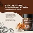 2 x Mushroom Coffee - Lions Mane Mushroom Powder Instant Coffee with Lion's Mane, Reishi, Chaga, Cordyceps, and Turkey Tail - Mushroom Coffee Alternative for Energy, Mental Clarity & Focus, Brain Booster