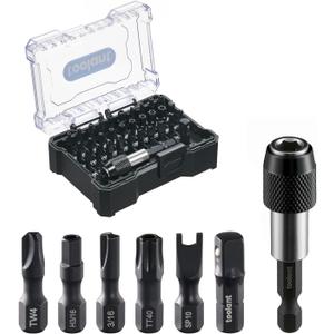 toolant Security Bit Set,32-Piece Screwdriver Bit Set With Torx, Hex,Triwing, Spanner for Tamper-Proof Screws,1/4 Inch Adapter and Release for Electric, Impact Drills