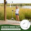 Lake Weed Cutter, 48 Inch Large Aquatic Cutting Tool for Lakes & Ponds, Sharp Blades Shear Cattail, Reed, Phragmites Lilly & Chara Algae | 25 Foot Throw Rope