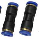 Fuel Line Connector for 3/8" OD 5/16" ID Pneumatic Nylon Tube Hose Union Quick-Connect, Fit for 10mm OD Nylon Tubing/Gas Line Pack of 4