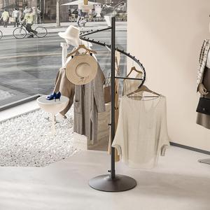 HKaikzo Freestanding 360 Rotating Clothing Rack, Height Adjustable Heavy Duty Metal Spiral Garment Display Rack Modern Coat Stand for Shops, Boutique, Entrance Hall, Bedroom Space Saving