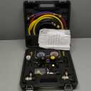 Lichamp HVAC R410A Manifold Gauge Set AC R134A, Freon R22 R32 410A 134A Diagnostic Manifold Gauge with Hose Kit Air Conditioner Refrigerant Recharge Kit