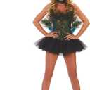 Starline Women's Sexy Peacock 5 Piece Deluxe Costume Corset Set, Blue/ Green, Medium