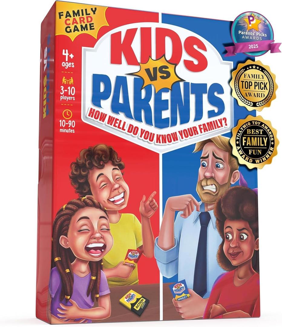 Kids VS Parents  A Hilarious Family Game with Conversation Starters & Fun Challenges  Card Game for Kids, Teens & Adults | Perfect for Game Night, Travel, or Gifts