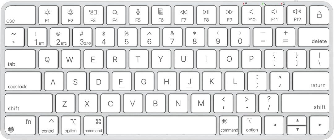 ULSOU Wireless Keyboard for Mac, Bluetooth/2.4G USB Dual-Channel Connection, Multi Device, Mini Size, Rechargeable Bluetooth Keyboard for Mac Compatible with iMac, iPad, iPhone, MacBook Air/Pro