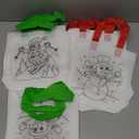 Abbylike 100 Pcs Christmas Color Your Own Bag Reusable Party Favor Bags Christmas Party Goodie Bags Xmas Coloring Goodie Return Gift for Men Women DIY Painting, 10 Styles