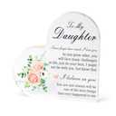 Daughter Gifts from Mom Dad Daughter Birthday Gifts, Acrylic Heart Sign, to My Daughters Acrylic Heart-Shaped Ornament Present Graduation Wedding Valentines Plaque(2 Pack)