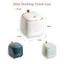 Mini Countertop Trash Can with 5 Rolls of Trash Bags, Waste Can with Press Type Lid, 0.5 Gallon/1.5 Liter Wastebasket Trash Can Dispenser, Mini Bin for Bathroom Vanity,Coffee Table (Light Green)