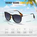 3 Pcs. CHBP Sunglasses Women's/ Men's Polarized UV Protection Trendy Vintage Retro Round Mirrored Lens Sunglasses For Women