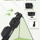 Golf Stand Bag, 3 Way Lightweight Par 3 Golf Bag Dividers Fits Up to 9 Clubs, Easy to Carry Pitch n Putt Golf Bag for Driving Range and Executive Courses