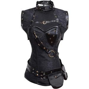 Charmian Women's Steampunk Spiral Steel Boned Vintage Retro Corset Tops Bustier (XX-Large, Black) Charmian Women's Steampunk Spiral Steel Boned Vintage Retro Corset Tops Bustier (XX-Large, Black)