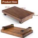 Walnut Wood Pedestal Stand, Wooden Soap Tray Farmhouse Decor Wood Riser Display for Bottle Plant Makeup Tissues Candles Towels Jewelry (Medium, 9 x 5.9 x1.57Inch)