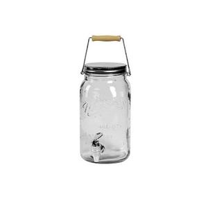 Mason Craft and More Glass Drink Dispenser with Lid - Clear