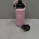 Farsea Insulated Water Bottle With Paracord Handle, Protective Boot and 2 Lids (Straw Lid & Spout Lid), Stainless Steel Water Bottle Wide Mouth, Double Wall Sweat-Proof BPA-Free, 32 oz (Pink)