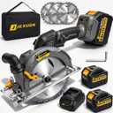 JEXUGK 6-1/2" Circular Saw, Cordless Circular Saw with 2 x 6.0Ah Battery