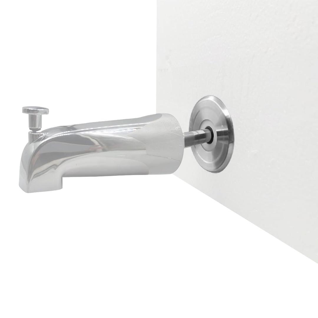 1/4" Spacer for Tub Spout, Flange Trim Ring for Bath Faucet, Eschutcheon Cover Plate for Spigot with Split PP Blocking Water, Shower Pipe Remodeling Sealer for Bathroom(SUS304-Brushed)