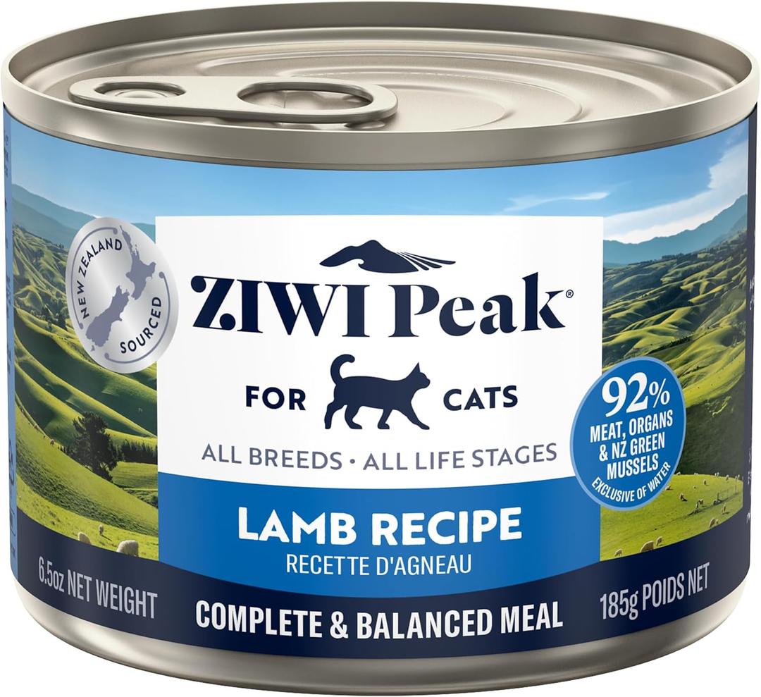 ZIWI Peak Wet Cat Food All Natural, High Protein, Grain Free, Limited Ingredient, with Superfoods (Lamb, Case of 12, 6.5oz Cans) (EXP 09/23/28)