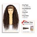 Headband Wigs for Black Women Natural Hairline Synthetic Brown Loose Curly None Lace Front Wigs for Black Women Glueless Machine Made Wig Wavy pre plucked 26 Inch
