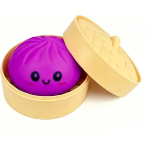 Fuchsia Dumpling Squishies New Mystery Squishies Dumpling with Box Stress Relief Balls Sensory Toys Desk Squeeze Toys Gift
