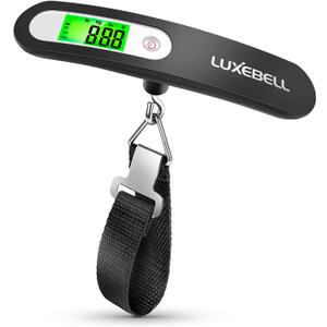 Digital Luggage Scale Vacation Travel Essentials Accessories Gifts for Traveler Portable Suitcase Handheld Weight Scale 110 lbs Hanging Baggage Travel Must Haves (Black)