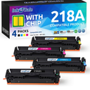 218A Toner Cartridge Set 4 Pack With Chip Compatible Replacement for HP 218A 218 W2180A W2181A W2182A W2183A 218X W2180X Works with HP Color Pro 3201 MFP 3301 Series 3201dw MFP 3301sdw 3301cdw 3301fdw
