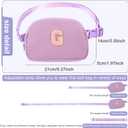 Initial Letter Patch Belt Bag Fanny Pack Crossbody Bag for Girls, Birthday Gifts for 4 5 6 7 8 9 10 11 12 13 Year Old Girls,Easter Purse Gifts for Teens Kids (Purple-M)