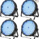 BETOPPER LED Par Lights 54 x 1.5W, RGB Stage Lights DMX DJ Lighting Sound Activated with Stand, Strobe Light & Wash Par Lighting DMX for Parties, Church, Wedding, Bars, 4 Pack