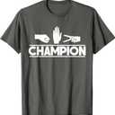 Rock Paper Scissors Master Supreme Champion Joke Novelty Tee T-Shirt (Small, Asphalt Grey)