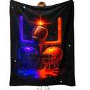 Neon Football Drip Throw Blanket Gift for Fans, Players & Coaches, Game Day Stadium Throw for Couch, Bed, Boys Room and Man Cave Decor, Birthday Christmas Father's Day, 50'' x 60''