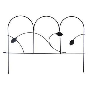 Pack of 7 Pathway Lining - Panacea Leaf Garden Border Fence Black 14"H x 19.5"W