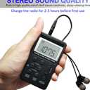 Portable AM/FM Pocket Radio with Digital Tuning LCD Display, SWDSTP Rechargeable Mini Radio with Stereo Earphone and Removable Belt Clip for Walking, Jogging