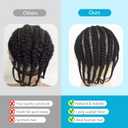 Cornrow Braids Afro Toupee Hair for Men 6'' Real Human Hair HD Lace Hair Pieces 1# Black Male Braiding Mens Wigs Realistic Systems Afro Box Braided 4mm Tight Black Man Unit 8X10''