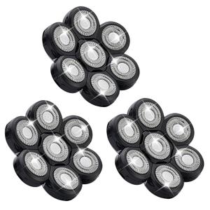 7 Head Shaver Replacement Razor Heads for Many Brands Bald Men's Electric Foil Shaver Replacement, Universal Shaver Replacement Blades for Electric Razor for Men Bald and Face (Black 7 Head/3PCS)