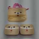 Cute Bear Bento Box, Lunch Box with Bag, Snack Containers Set, 4.9 x 3.6 x 1.9 inches (Ivory)