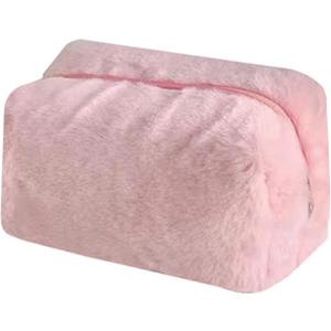 Makeup Bag Small Cosmetic Bags for Purse Women Girls Plush Simple Make Up Pouch