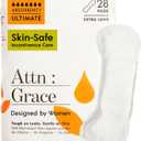 Attn: Grace Ultimate Incontinence Pads for Women, 28-Pack - Plant-Based, High Absorbency, Breathable - Overnight Pads for Heavy Bladder Leaks & Sensitive Skin