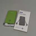 miisso 6000mah Ultra Slim Built in Cables Power Bank, Card Size Built in USB C Cords Battery Pack Portable Charger for Phones, 3 Output External Battery Pack Compatible with iPhone, Deep Green