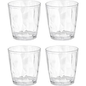 Uxcell 4Pcs Plastic Drinking Glasses, 7.1oz Unbreakable Drinking Cups Reusable Stackable Water Tumblers for Home Office Outdoors Beer Cocktail Water Juice Whiskey, Transparent