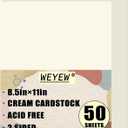 50 Sheets 130lb Cream Cardstock, 8.5" x 11", Extra Heavy Duty Off-White Paper for Card Base DIY Craft Card Making, 130LB Cover 350 GSM