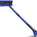 SEAAES 56 Inch Truck Snow Brush Scraper Long Handle, Heavy Duty Extendable Snow Broom for SUV, Windshield Ice Scraper with Foam Grip for Car Automobile Vehicle Window - Blue