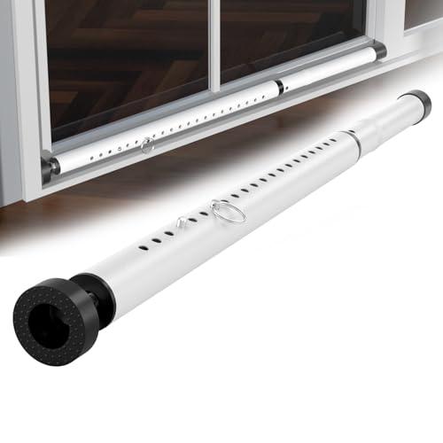 Sliding Door Security Bar，17.5-50 inch Adjustable Patio Door Security bar, Heavy Duty Window Security Bars Inside for Sliding Glass Door Home Apartment Bedroom(White)