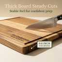 Indonesian Acacia Wood Cutting Board Set of 3 | Extra Thick 0.8 Wooden Chopping Boards with Deep Juice Grooves | FSC Certified | Warp-Resistant & Knife-Friendly | Large, Medium & Small