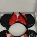 Twineek 2 Pcs Red Mouse Ears Sequin Headbands,Shiny Bows Headbands, A Perfect Addition to Your Trip Essentials Accessories for Women Grils Princess Decoration Costume Cosplay