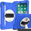 AVAWO Case for iPad 9.7inch 6th 5th Pro9.7 Air2 Generation Case with Protector&Adjustable Strap&Swivel Kickstand, Blue