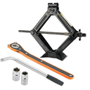 VonLux Car Jack Kit - Scissor Jack 2 tons with Speed Handle + Labor-Saving Jack Ratchet Wrench + Extendable Wheel Wrench with 2 Sockets, Lift Jack Tyre Repair/Change Tool Kit for Cars Trucks