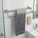 TocTen Double Bath Towel Bar - Thicken SUS304 Stainless Steel Towel Rack for Bathroom, Bathroom Accessories Double Towel Rod Heavy Duty Wall Mounted Towel Holder (Brushed,24IN)