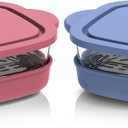 SWANTIARA 6 Cup 2 Pack Tempered Glass Food Container with Leak-Proof Storage Lid, Ninja Crispi Containers Compatible with Ninja Crispi 4-in-1 Air Fryer, Microwave, Freezer, Dishwasher Safe