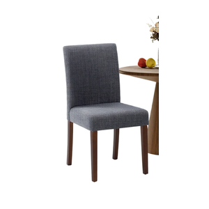 COLAMY Upholstered Fabric Dining Chair with Wood Legs, Modern Parsons Chair with High Back for Kitchen, Dining Room, or Restaurant, Grey