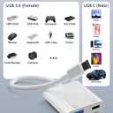 USB to USB C Adapter 5Gbps, [MFi Certified] USB-C to USB3.0 Camera Adapter with 30W PD Charging USBC Male to USB A Female OTG Cable Compatible with iPhone 17 16/ Samsung/ MacBook/ iPad, Thunderbolt 4/ 3