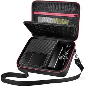 ALKOO Case Compatible with Canon SELPHY CP1500/CP1300/ CP1200 Wireless Compact Photo Printer and Color Ink and Paper Set/Battery- Organizer Storage Bag Only (Black)